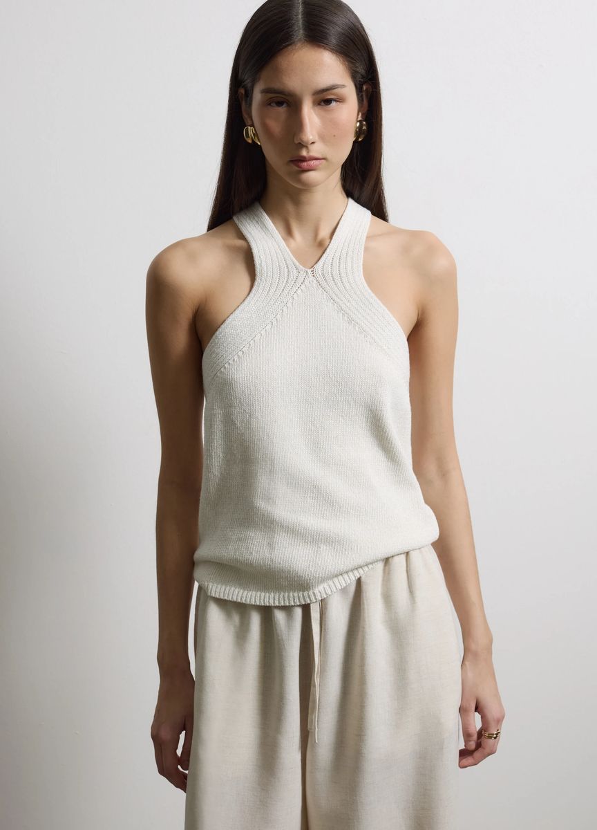 Elegantes Ärmelloses Top mit Wasserfallausschnitt