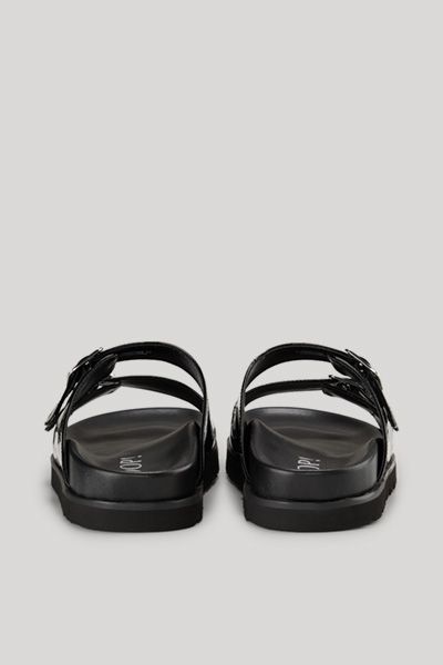 Glänzende Monogramm-Sandalen mit Doppelriemen