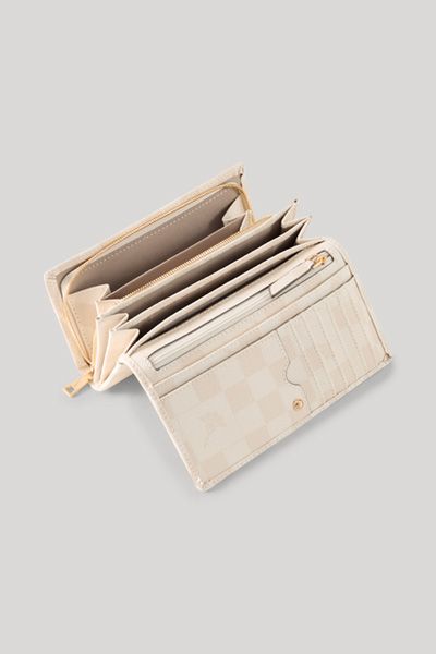 Klassische Fold-Over Geldbörse mit Schachbrettmuster