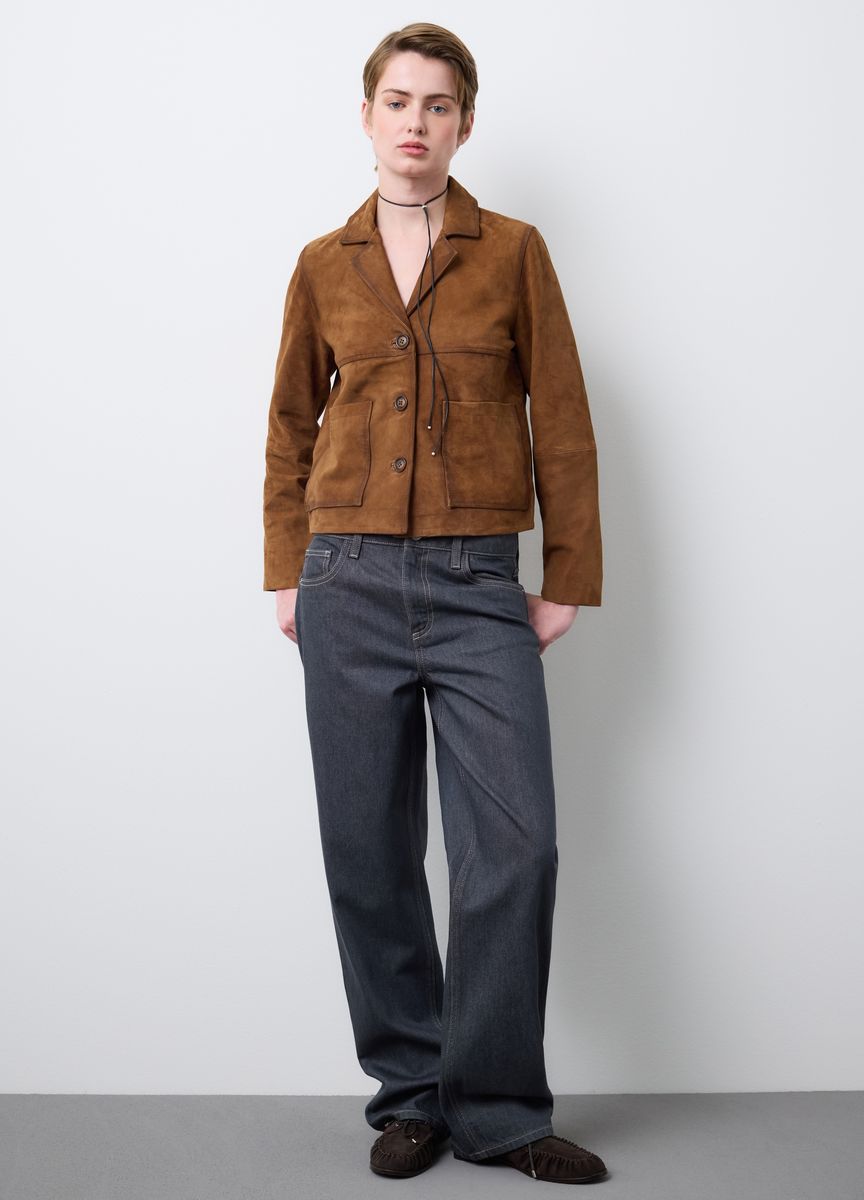 Gürteljacke mit Teddykragen im Utility-Stil