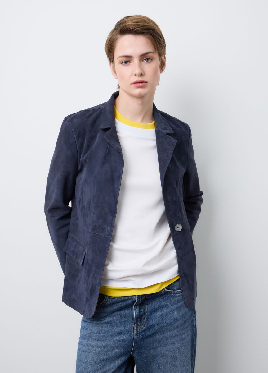 Taillierter Blazer in Wildleder-Optik