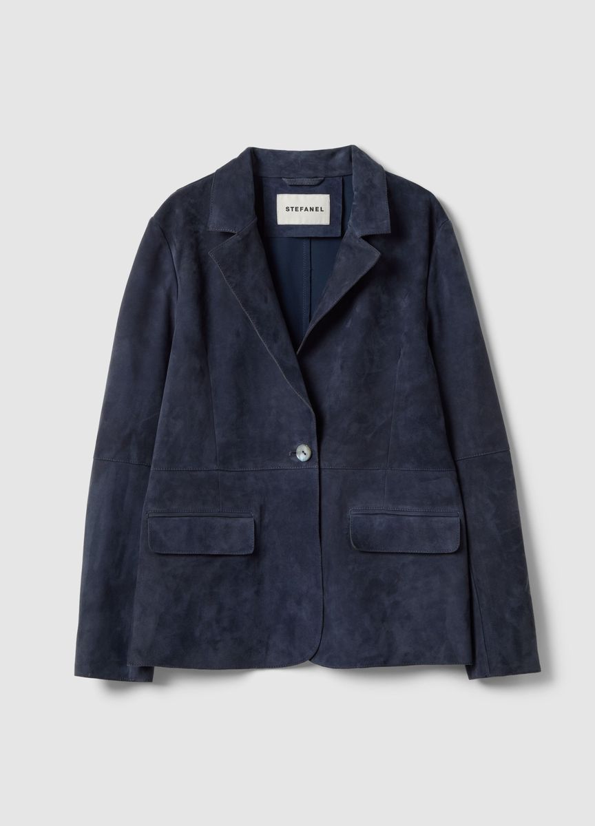 Taillierter Blazer in Wildleder-Optik