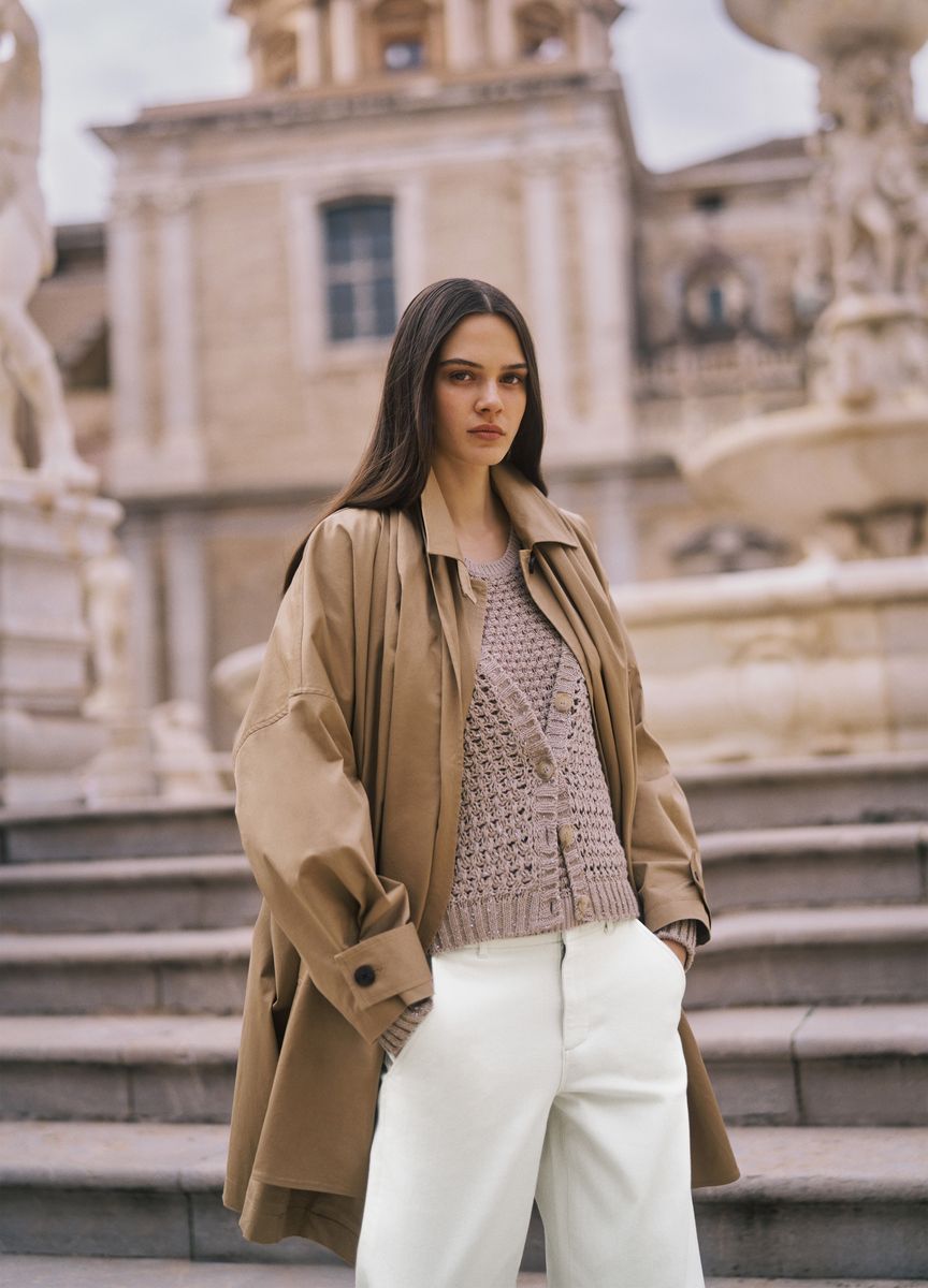 Gemusterter Oversize-Cardigan aus Intarsienstrick