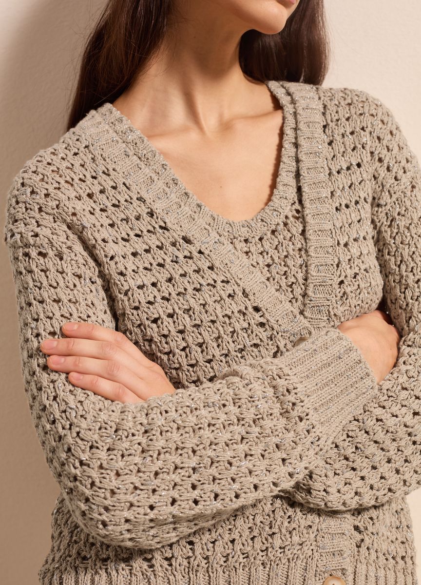 Gemusterter Oversize-Cardigan aus Intarsienstrick