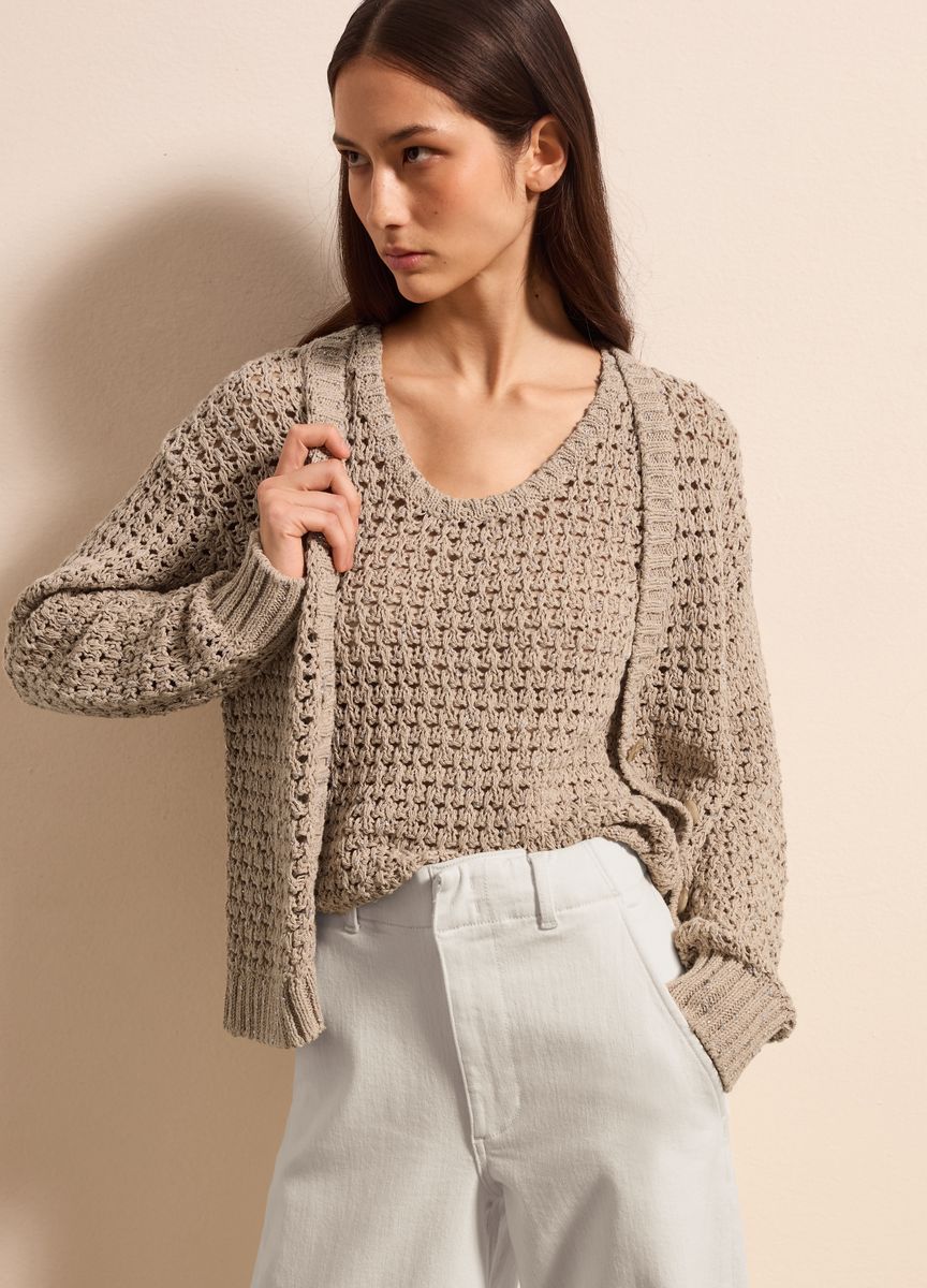 Gemusterter Oversize-Cardigan aus Intarsienstrick