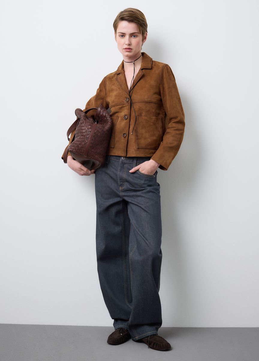 Geflochtene Leder-Tote-Bag