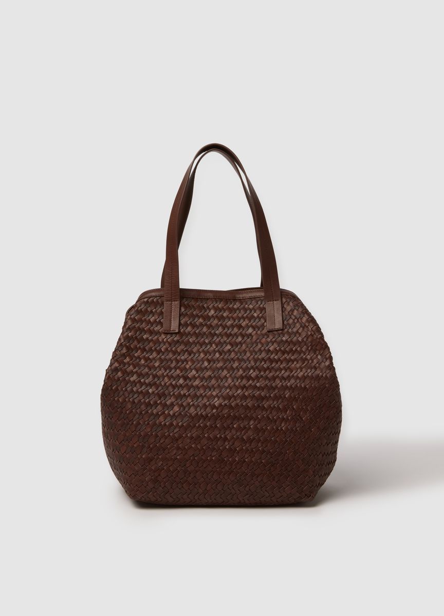 Geflochtene Leder-Tote-Bag