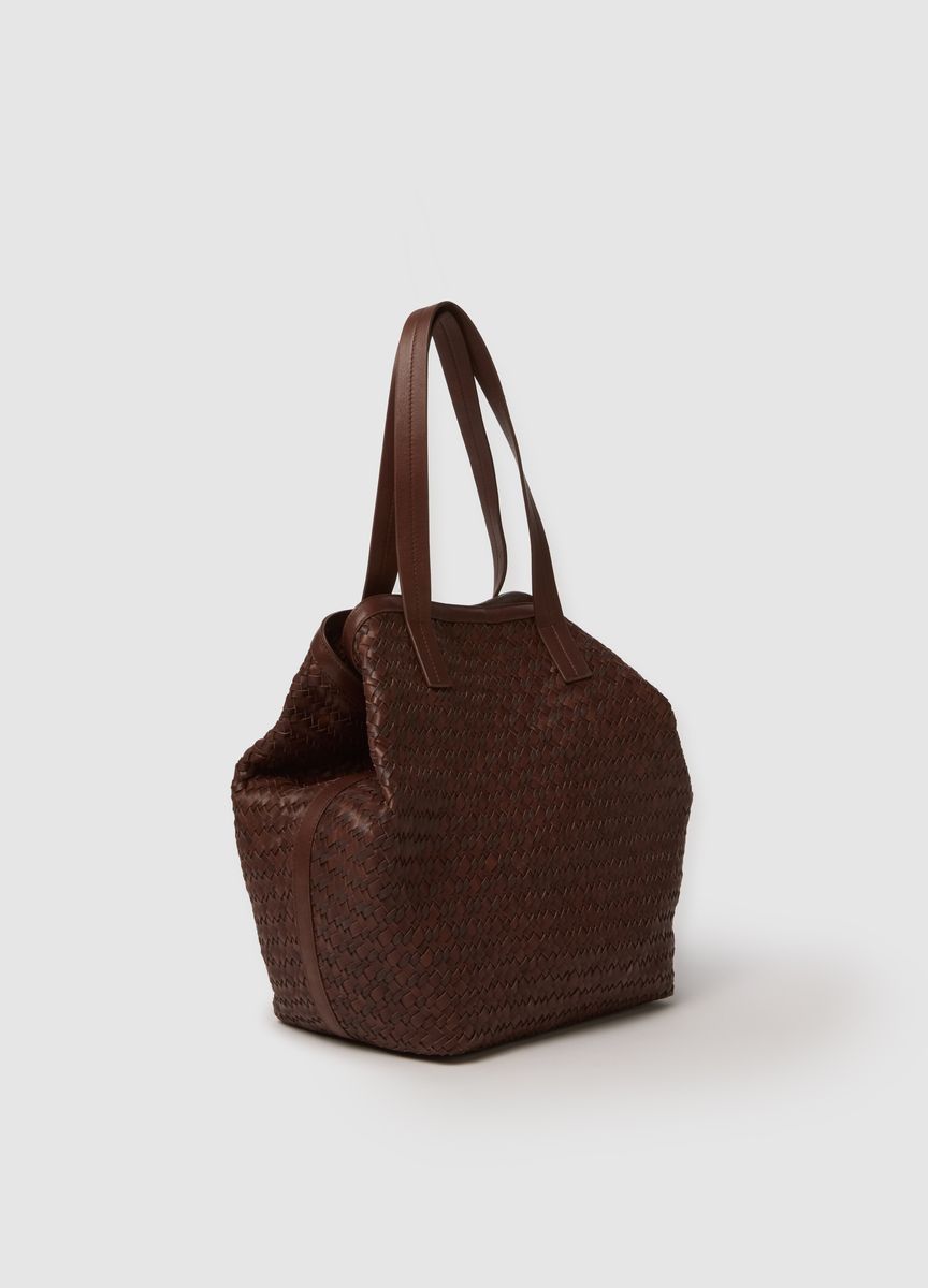 Geflochtene Leder-Tote-Bag
