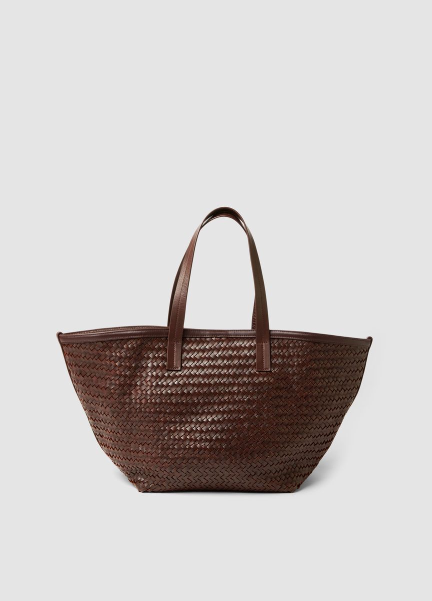 Geflochtene Leder-Tote-Bag