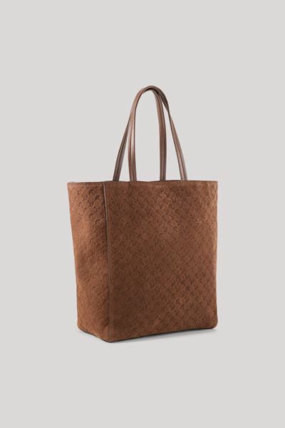 Shopper aus Wildleder mit Logo-Prägung
