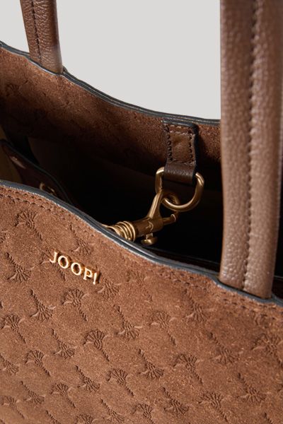 Shopper aus Wildleder mit Logo-Prägung