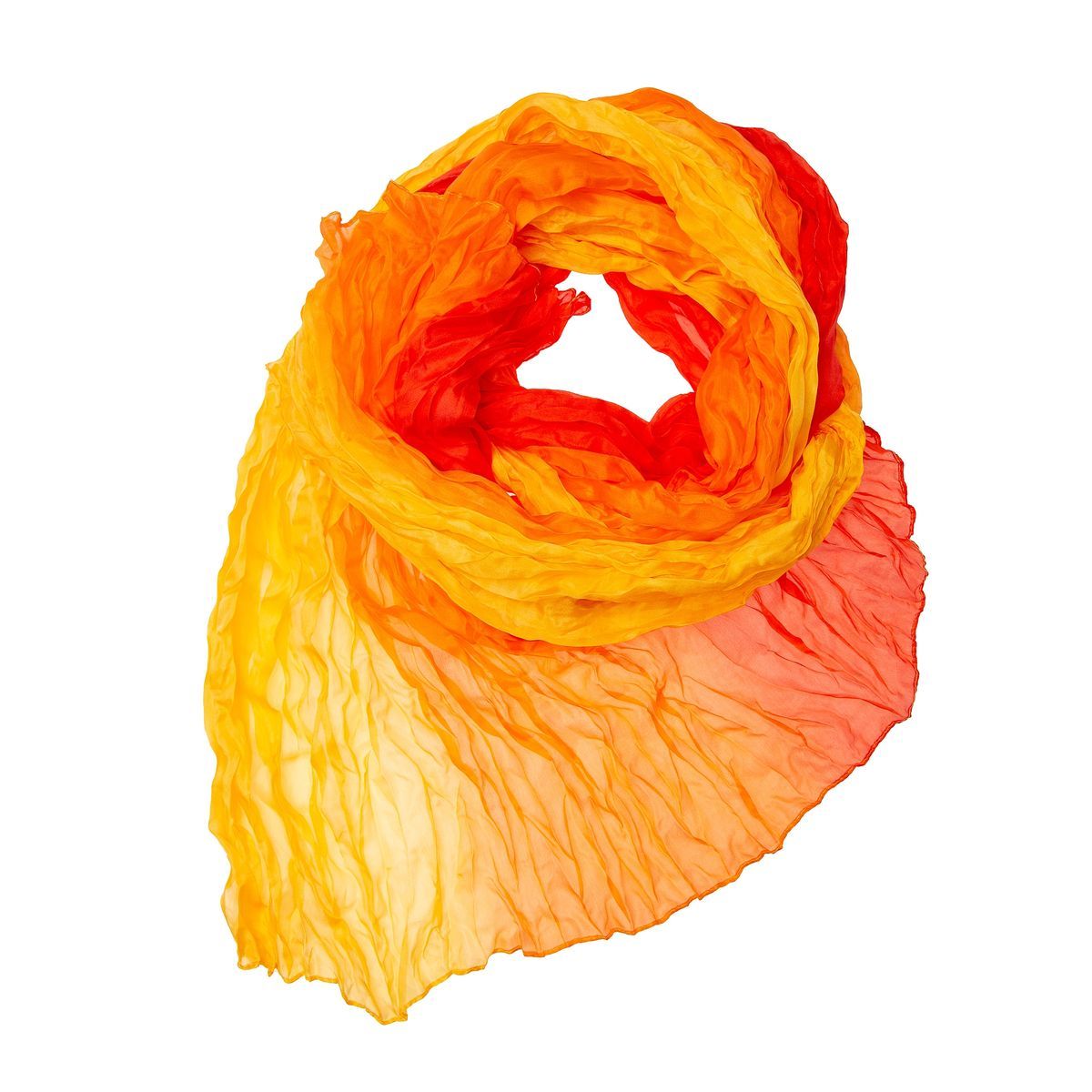 Seidenschal mit Crinkle-Farbverlauf