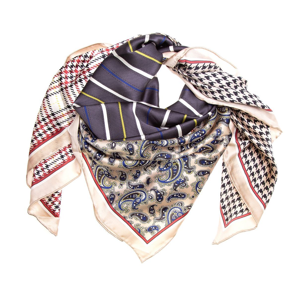 Seidenschal mit Patchwork-Muster