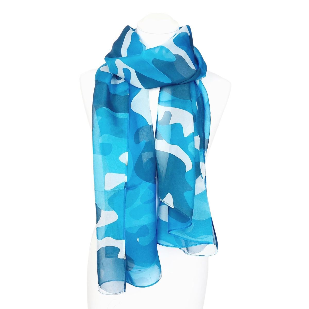 Leichter Seidenschal mit Camouflage-Muster