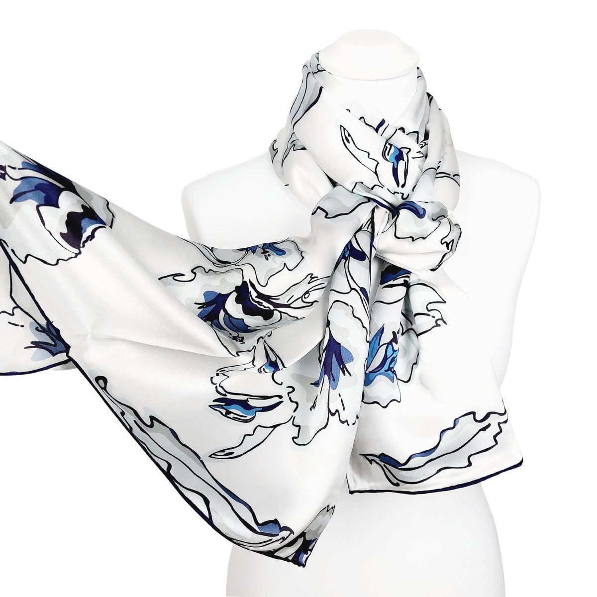 Eleganter Seidenschal mit Floralprint