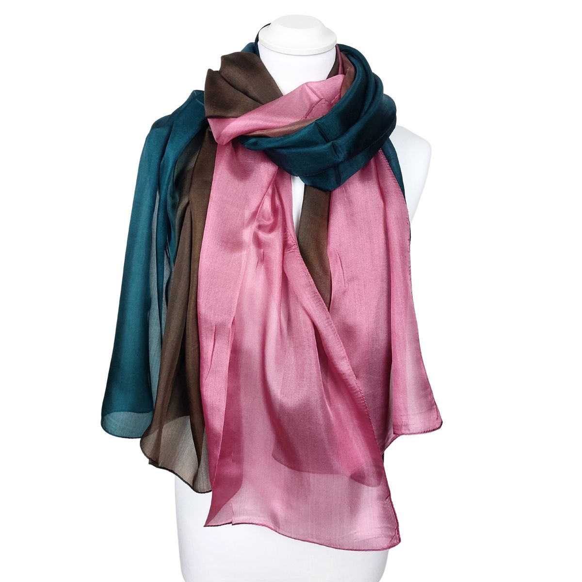 Eleganter Seidenchiffon-Schal mit Farbverlauf