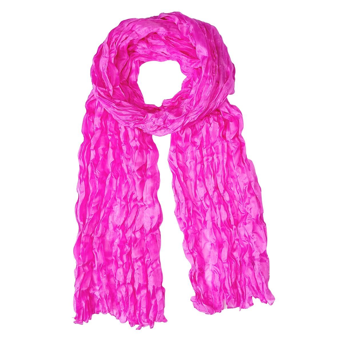 Eleganter Seidenschal in Knitteroptik