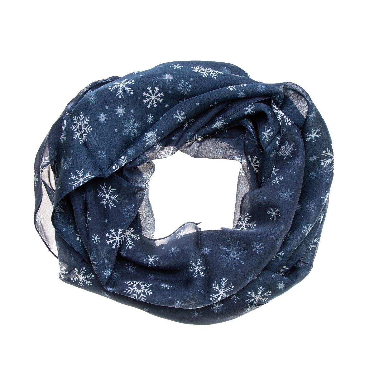 Eleganter Seidenschal mit Schneeflocken-Muster