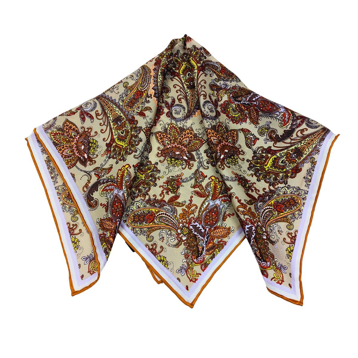 Seiden-Nickituch mit filigranem Paisleymuster
