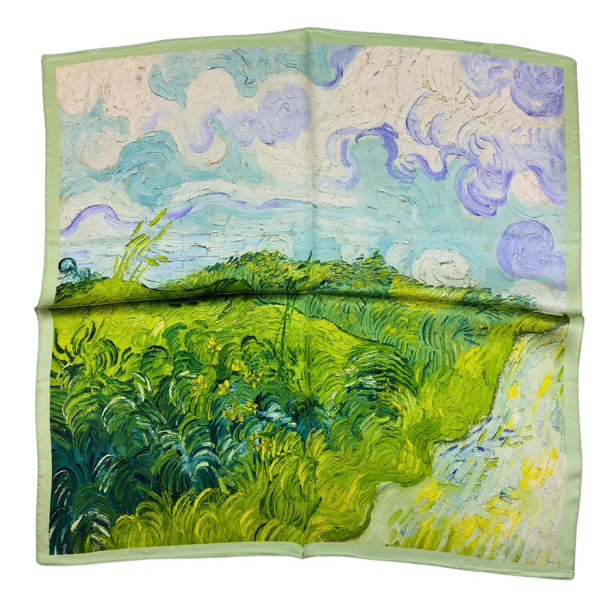 Seidentuch mit impressionistischem Landschaftsdruck