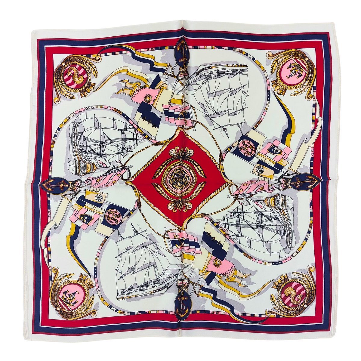 Seiden-Nickituch mit maritimem Print