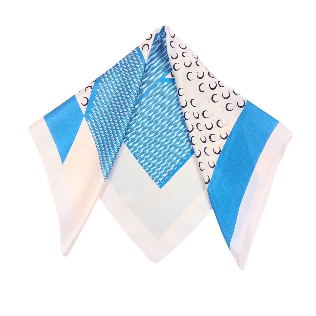 Seidennickituch mit Patchwork-Muster