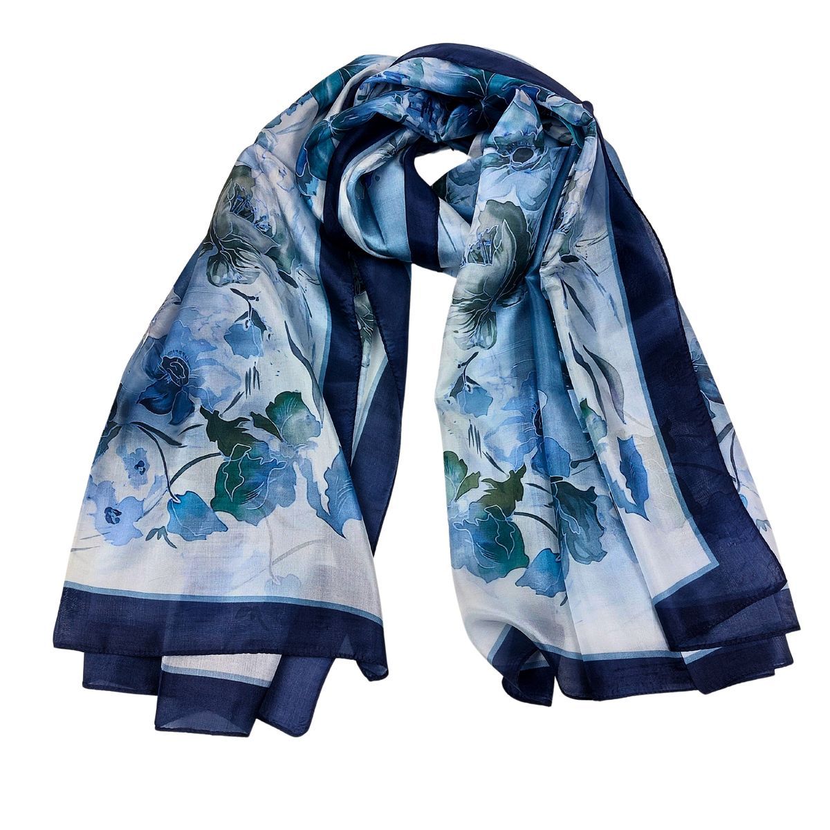 Eleganter Seidenschal mit Blumenmuster