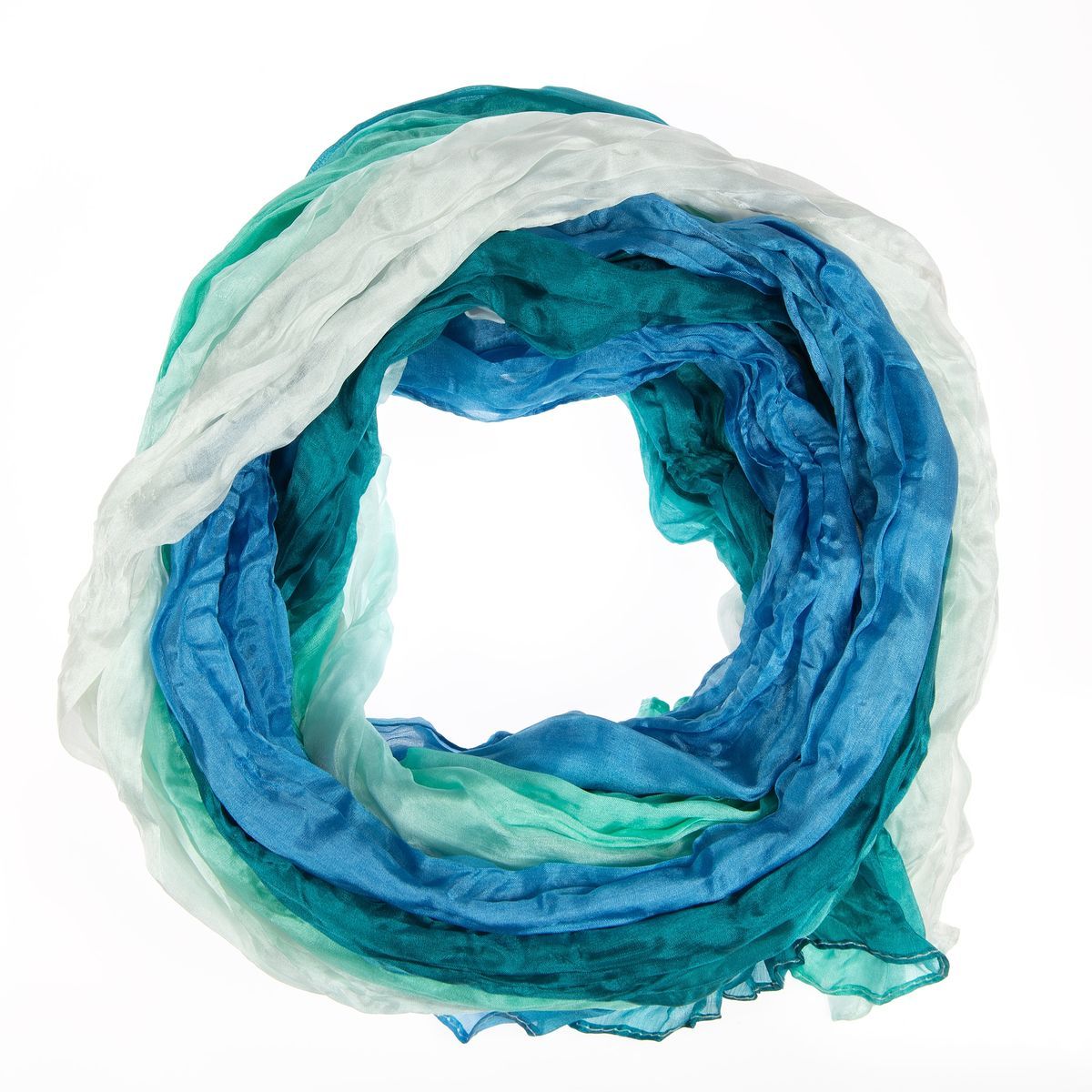 Seidenschal mit Farbverlauf und Crinkle-Optik