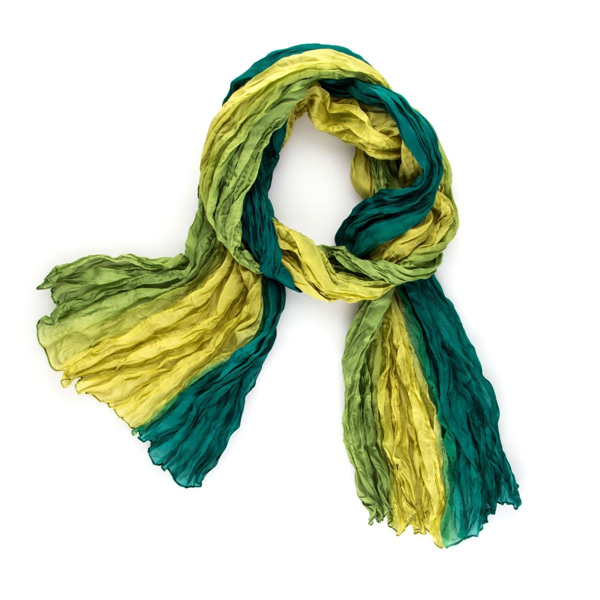 Crinkled Habotai-Tuch mit Farbverlauf
