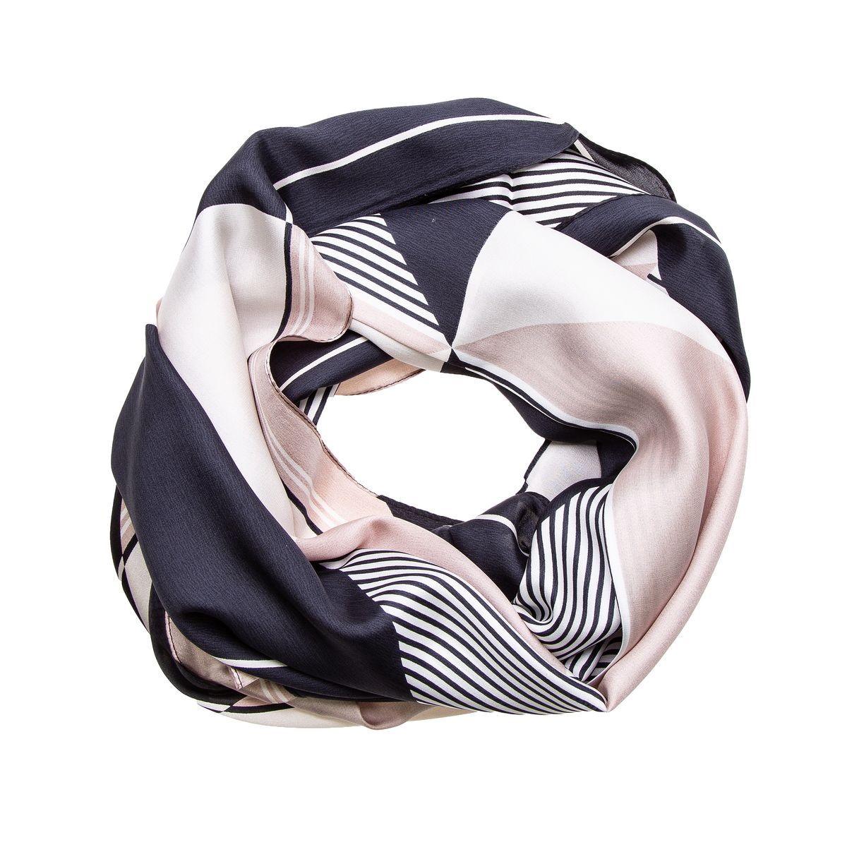 Eleganter geometrischer Seidensatin-Schal