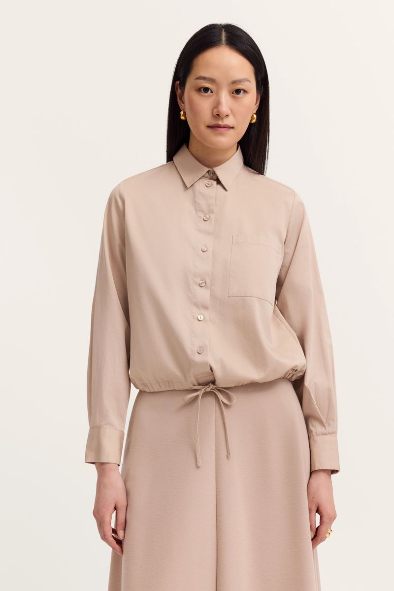 Freizeitbluse mit Kordelzug am Saum