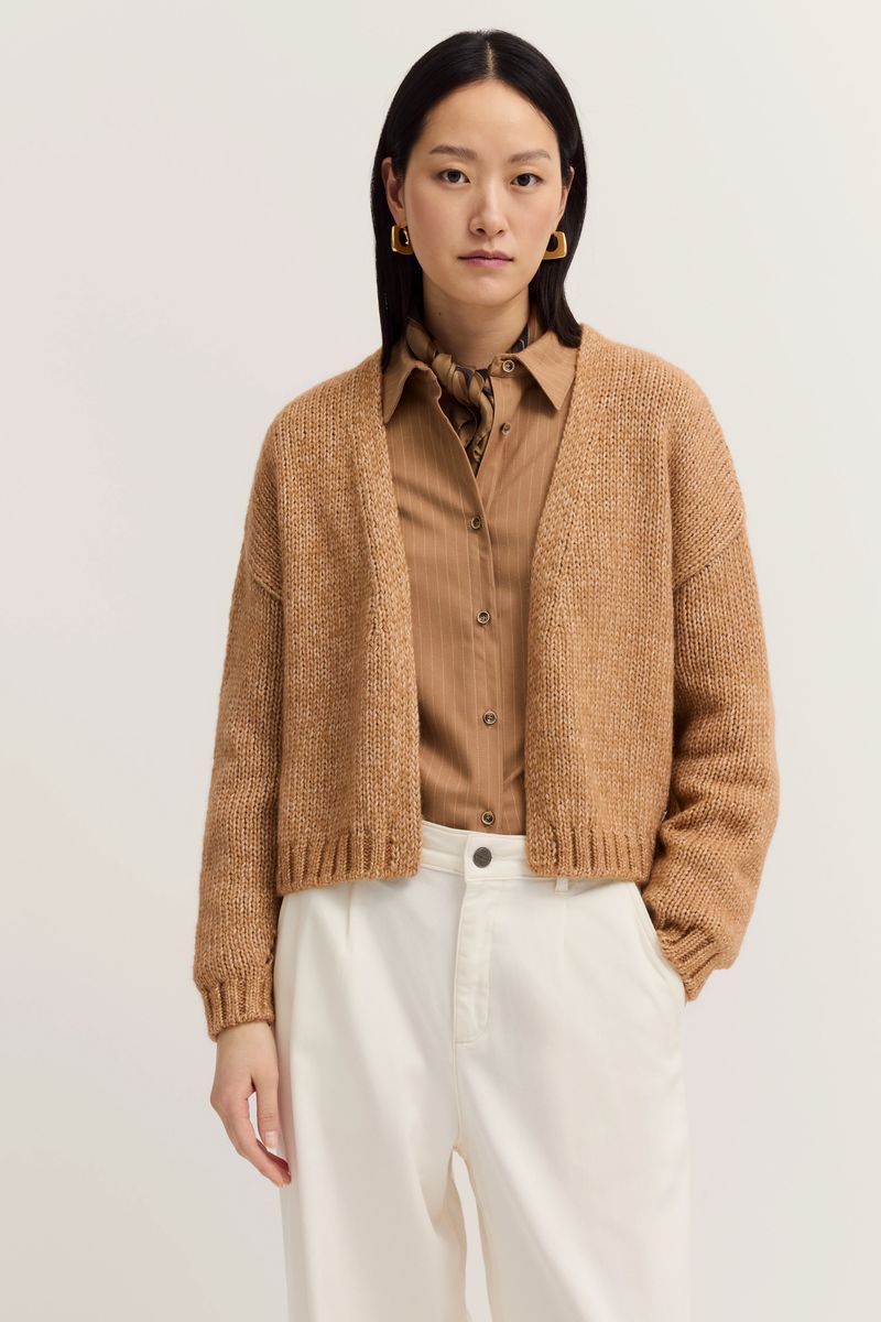 Offener Cardigan mit Alpaka-Mix