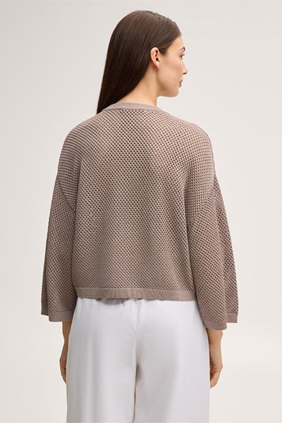 Strukturierter Strickpullover mit Ballonärmeln