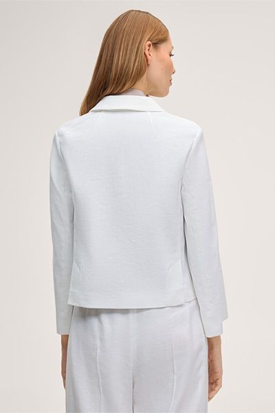 Kurze Blazerjacke aus Leinenmischung