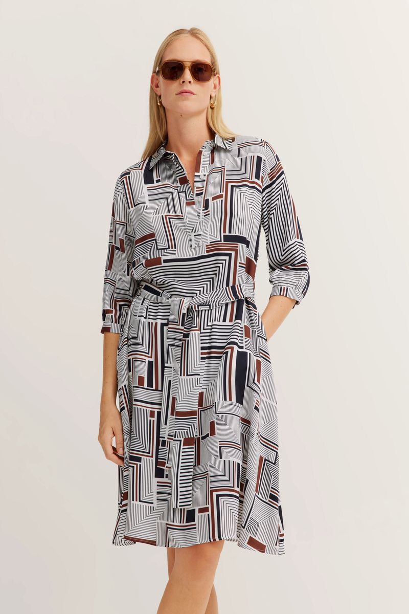 Midikleid mit geometrischem Muster