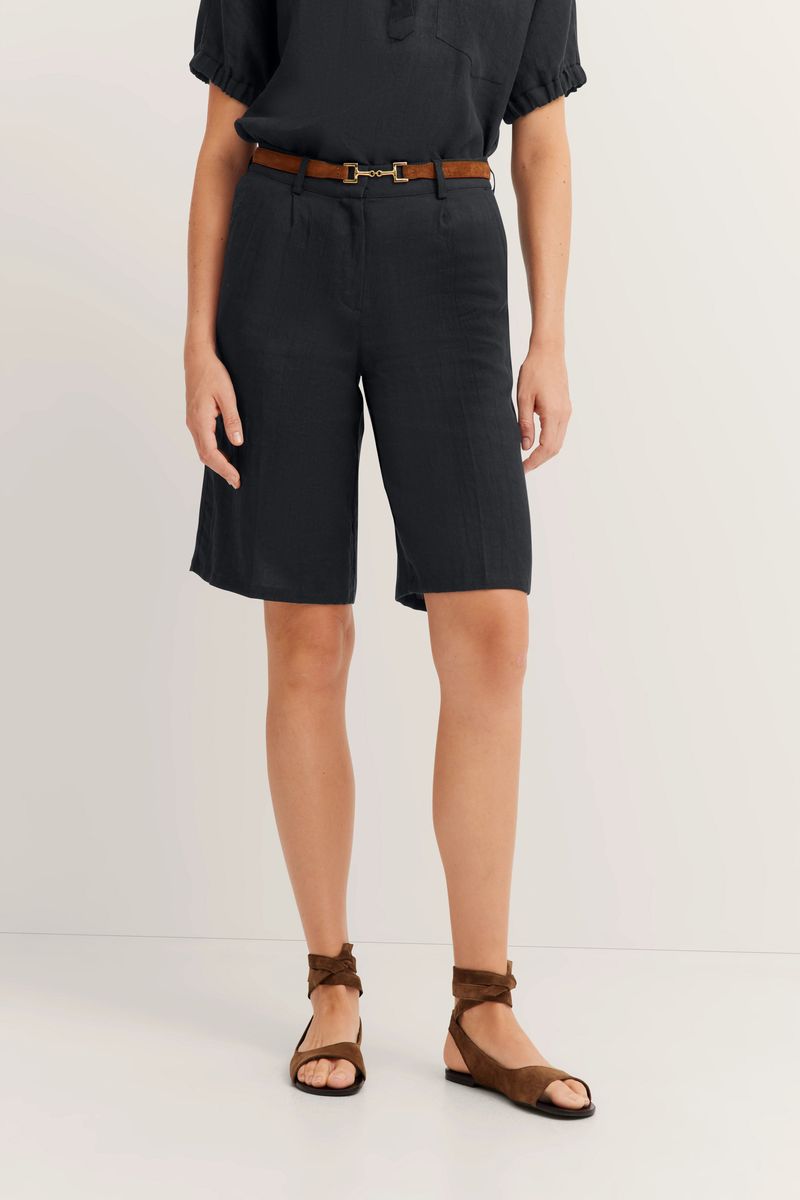 Klassische Leinen-Bermuda-Shorts