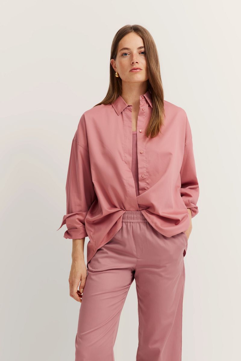 Entspannte Baumwoll-Satin Bluse