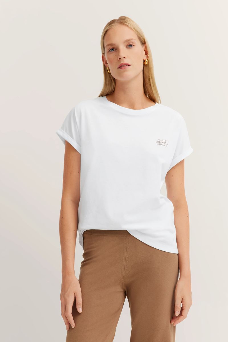 Minimalistisches Bio-Baumwoll-Logo-T-Shirt