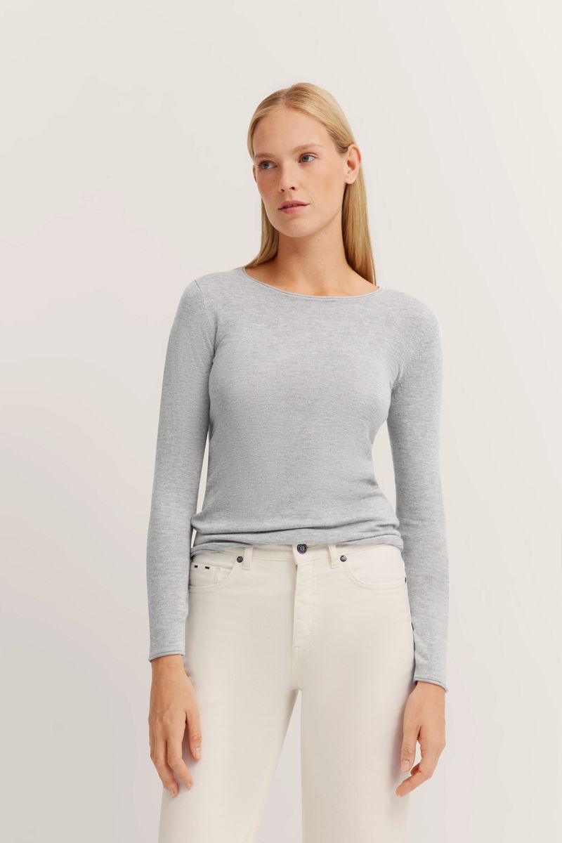 Weiches Baumwoll-Viskose Langarmshirt
