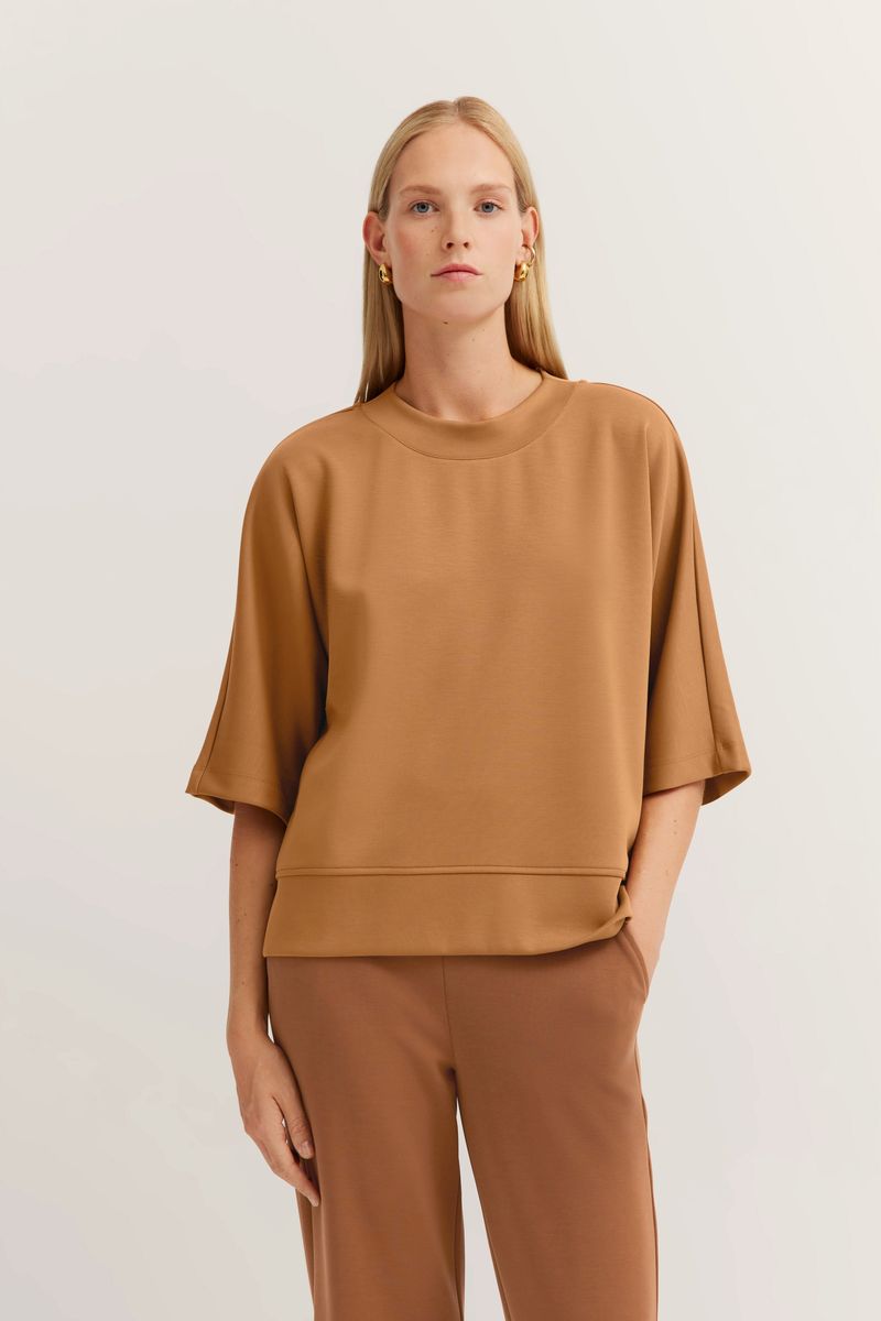 Oversized Kurzarm-Sweatshirt aus Modal
