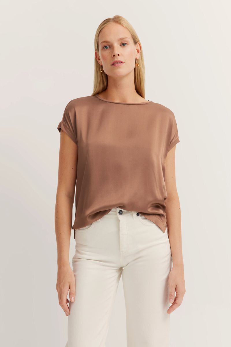 Seidiges Shirt aus Jersey-Mix
