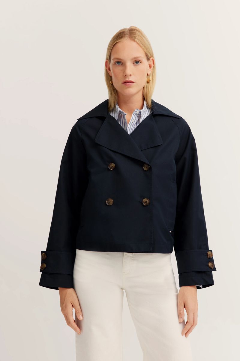 Zweireihige wasserabweisende Kurzjacke