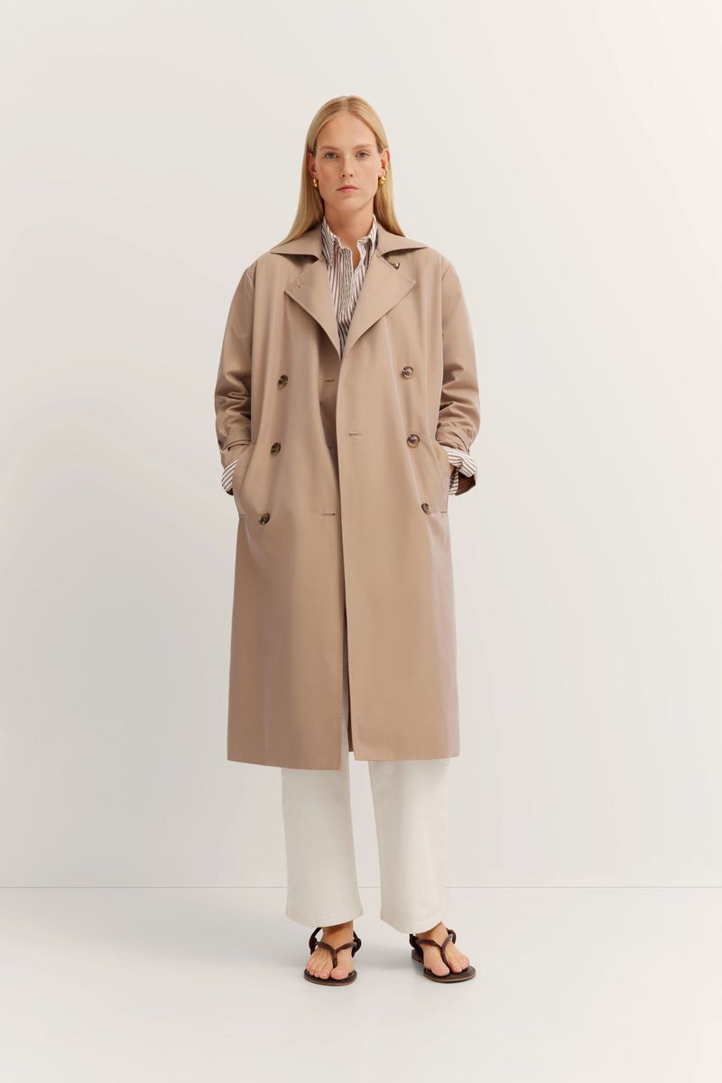 Wasserabweisender zweireihiger Trenchcoat