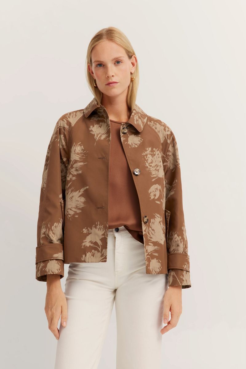 Florale Jacke mit Umlegekragen