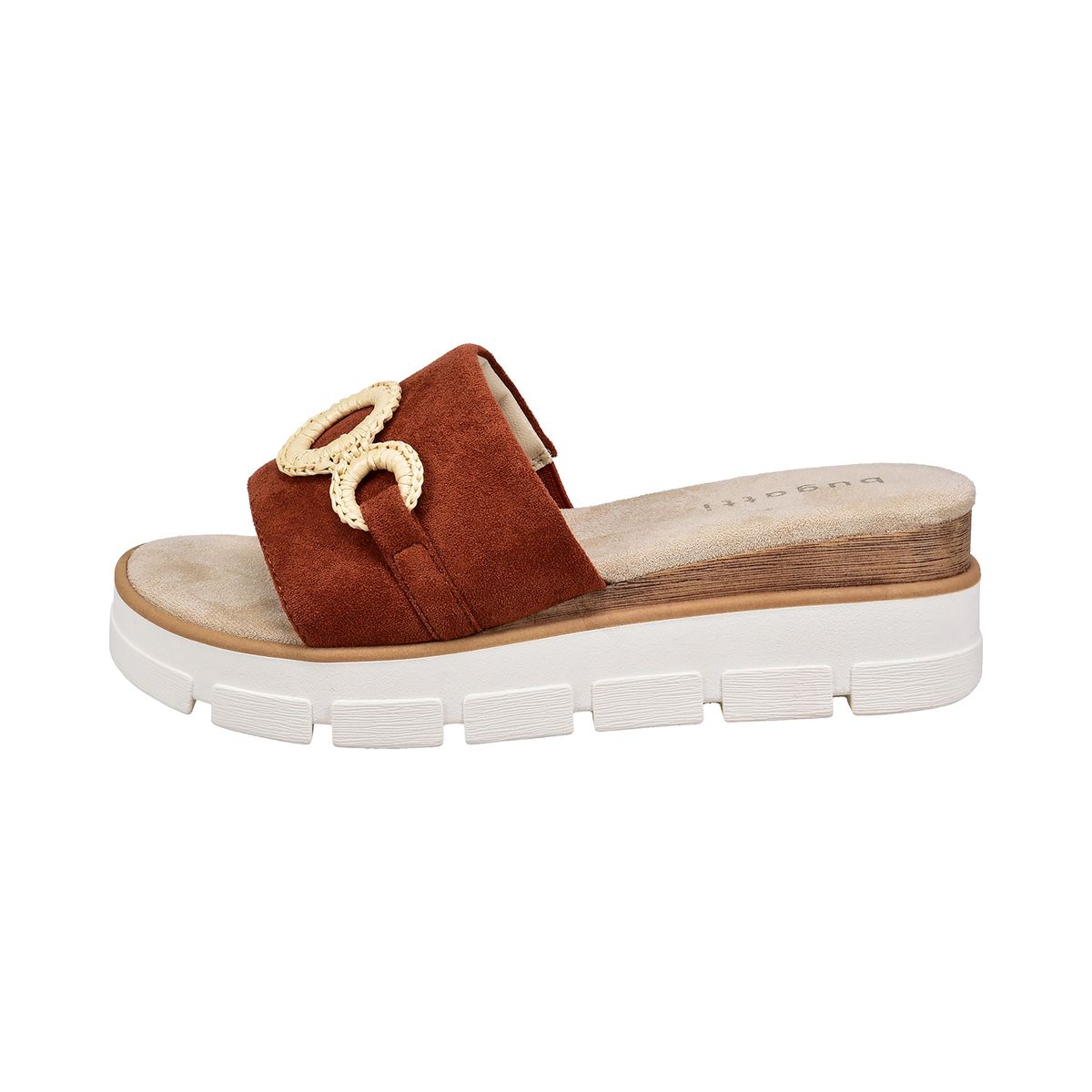 Chunky Plateau-Pantoletten mit Kettendetail