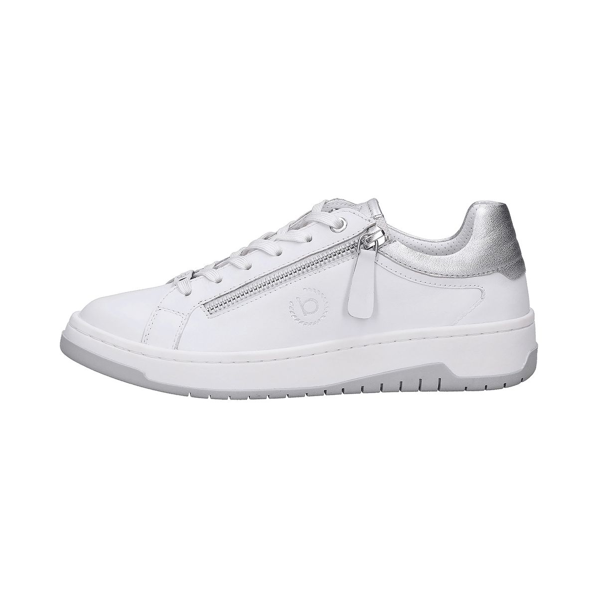 Sneaker mit Metallic-Ferse und Reißverschluss