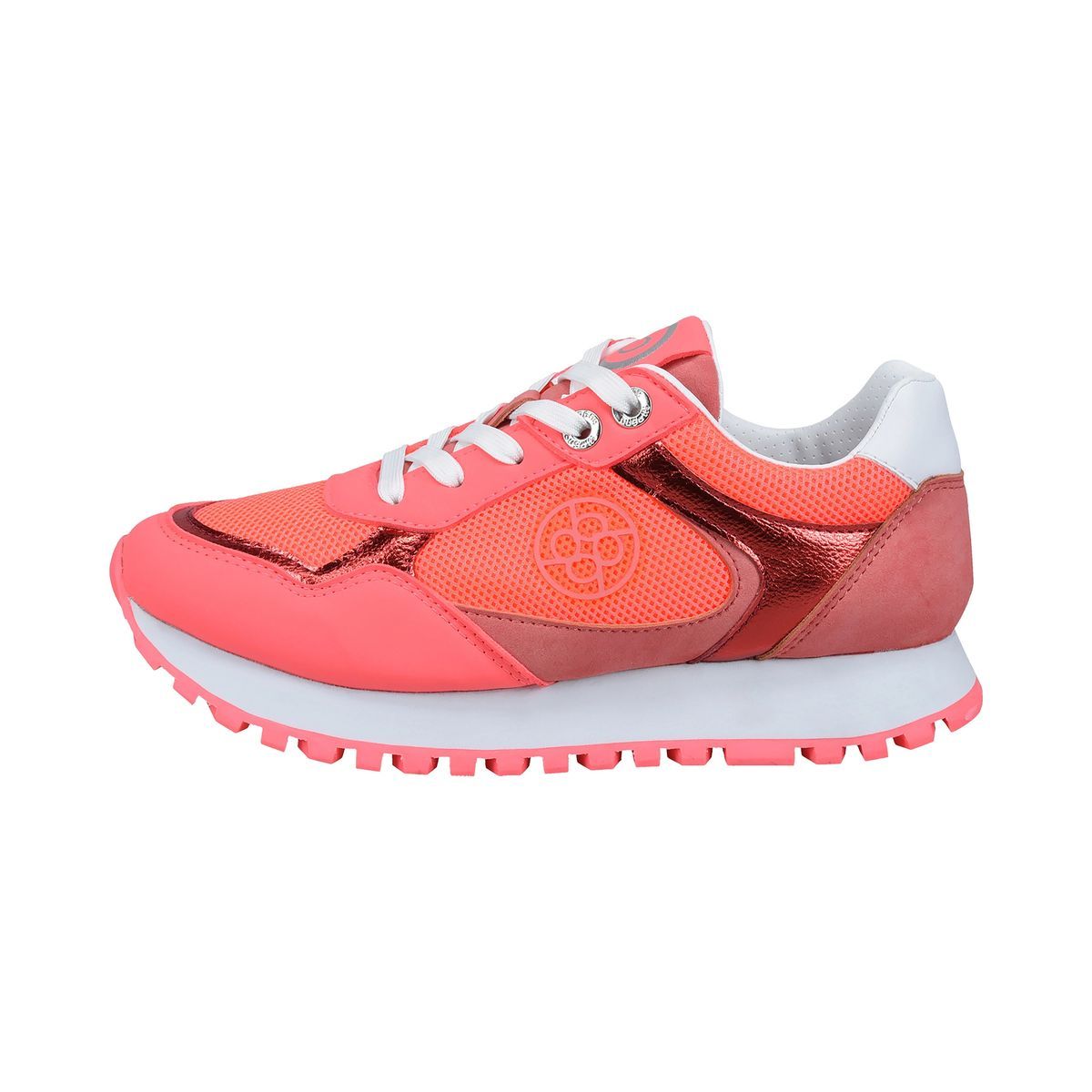 Sportliche Sneaker im Materialmix Koralle