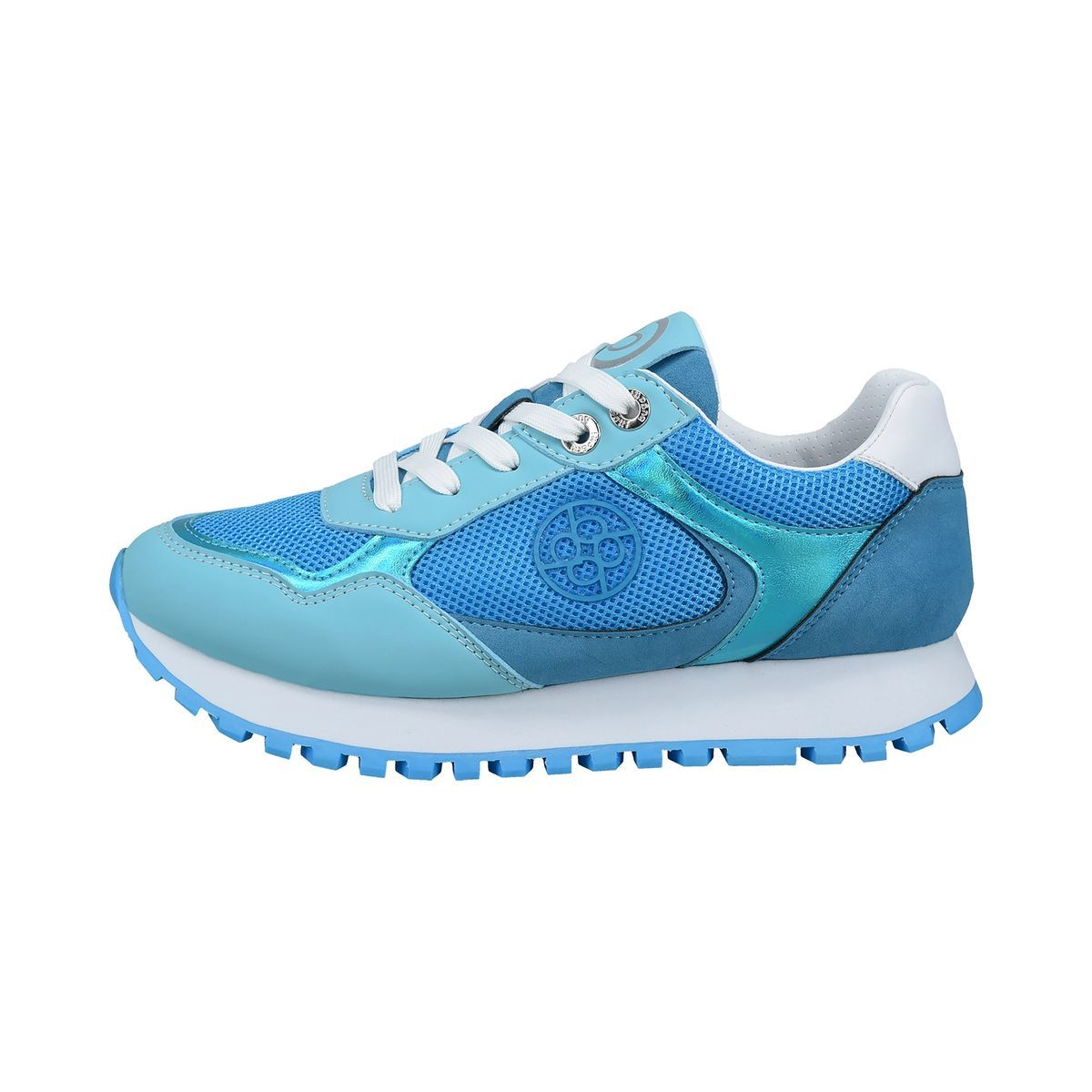 Sportliche Mesh-Sneaker mit Metallic-Besatz