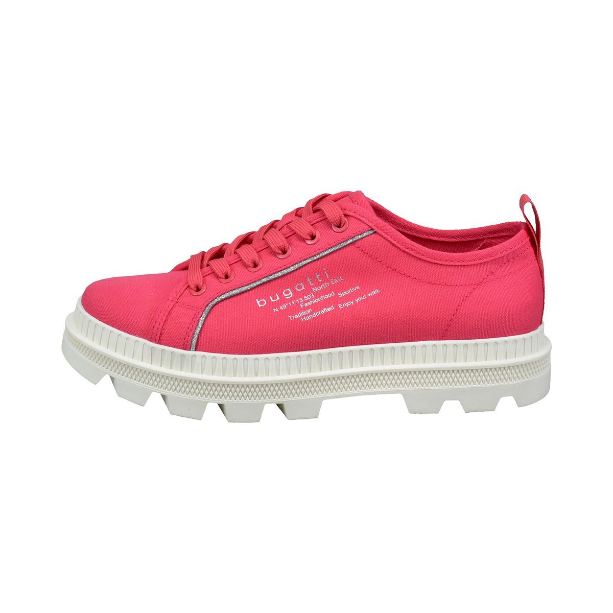 Canvas-Sneaker mit Glitzer-Akzenten und Plateausohle