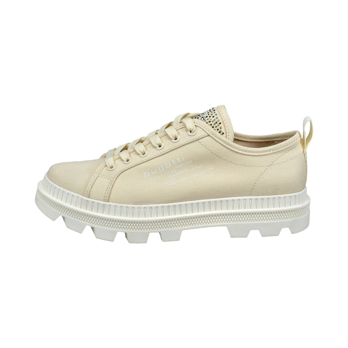 Plateau-Sneaker aus Canvas mit Strasssteinen